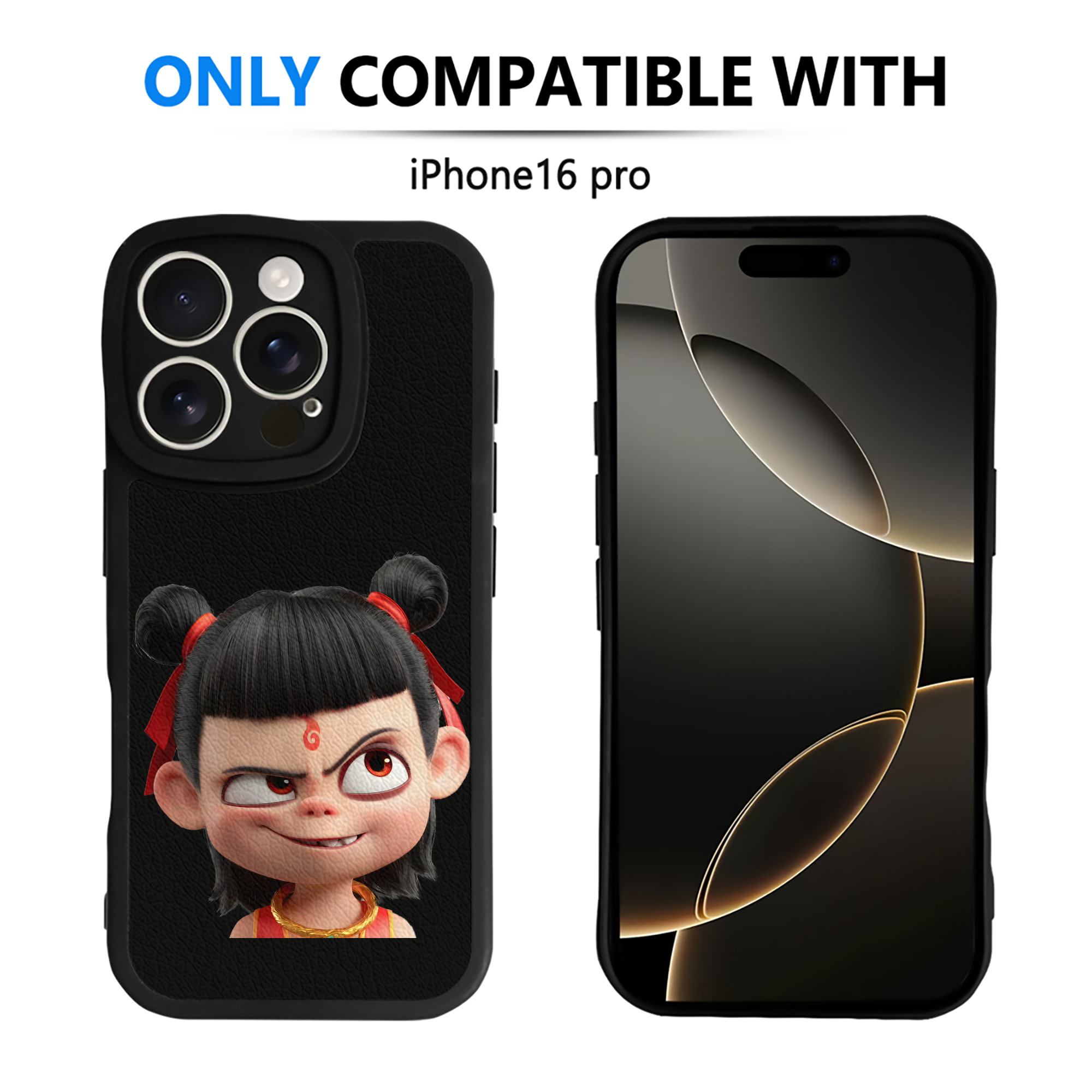（画像用） Ne Zha 2 ナタ 魔童の大暴れ 【iPhone 16シリーズ対応】シリコンスマホケース（レザー調） 材質：シリコン